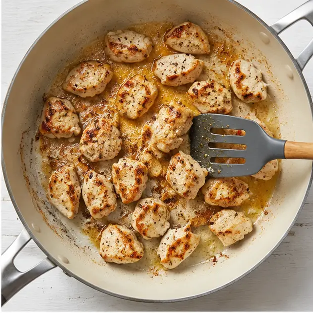 Step 2: Searing chicken until golden brown