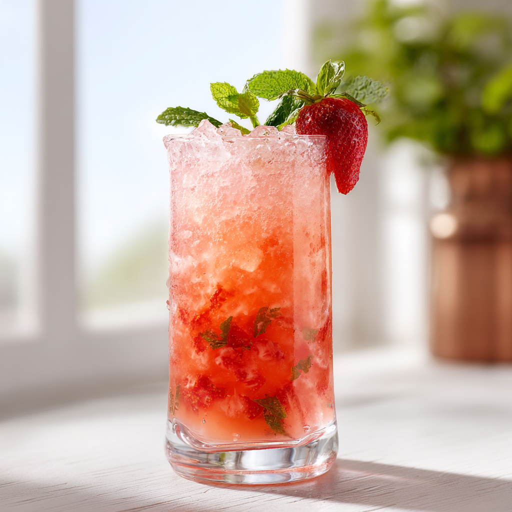 strawberry coconut water lemonade - final presentation