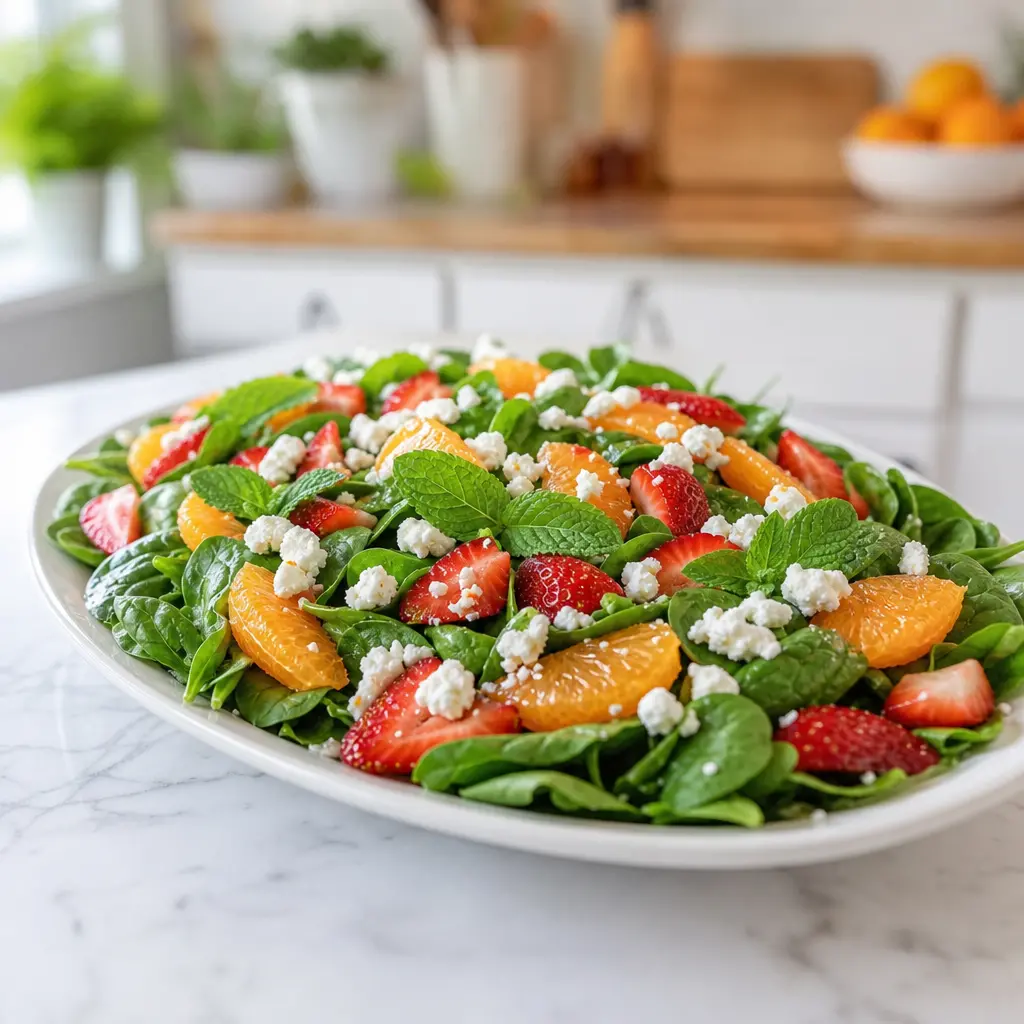 strawberry orange salad - final presentation