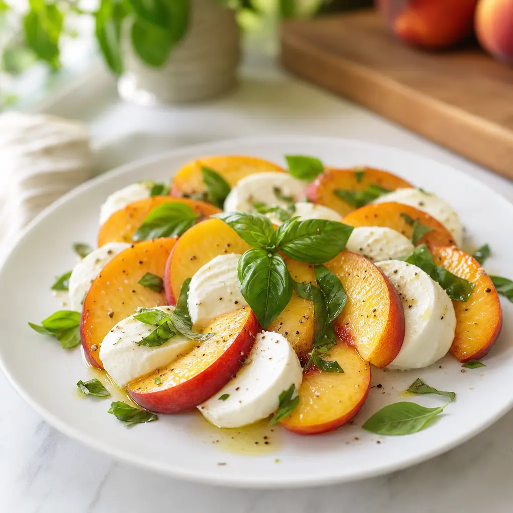 summer fruit caprese salad - final presentation
