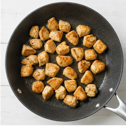 Step 2: Chicken cooked through with golden edges