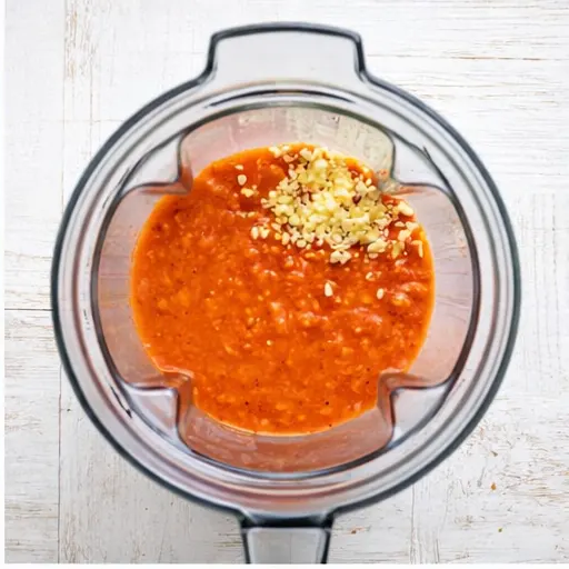 Step 2: Blending the roasted pepper sauce