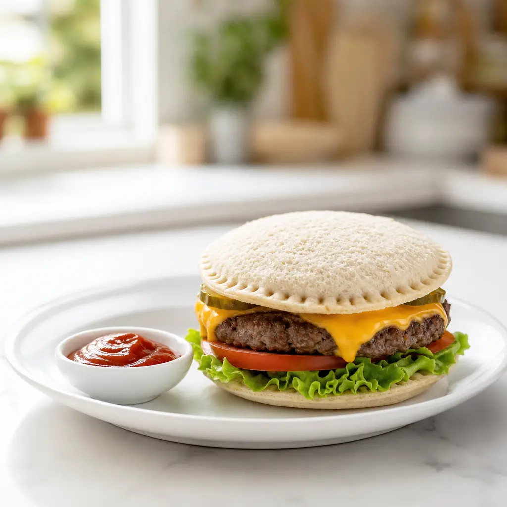 uncrustables burger sandwich - final presentation