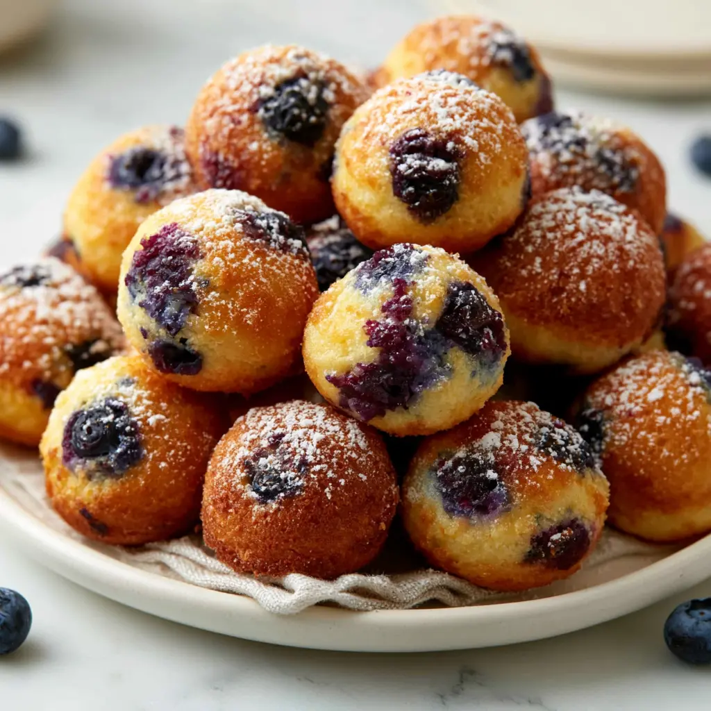 air fryer blueberry cottage cheese donut holes 499394306