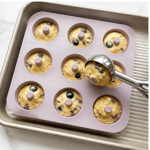 Step 3: Scoop batter into silicone molds