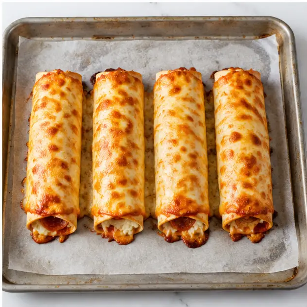Step 4: Baking wraps until golden brown and crispy