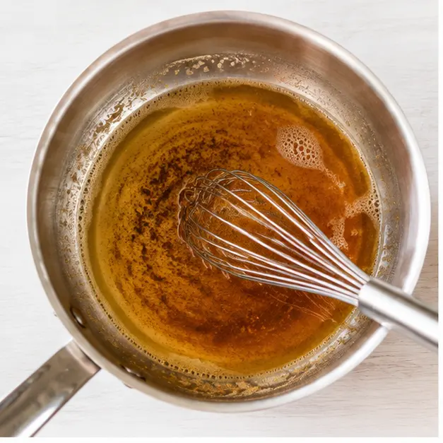 Step 1: browning butter until golden amber