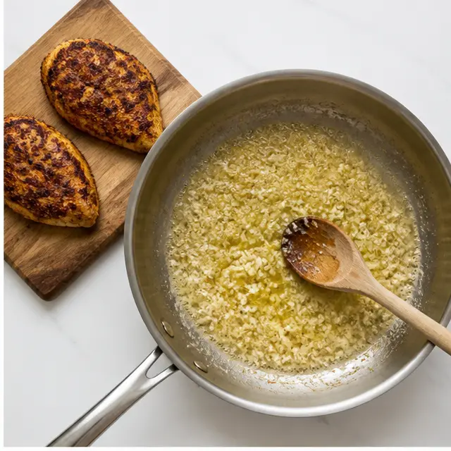Step 2: Making the garlic butter base in the same skillet
