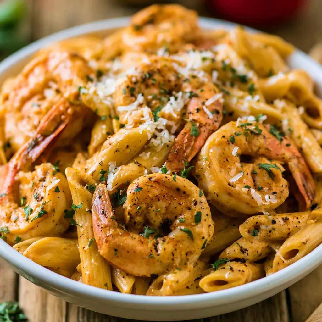 cajun shrimp pasta - final presentation