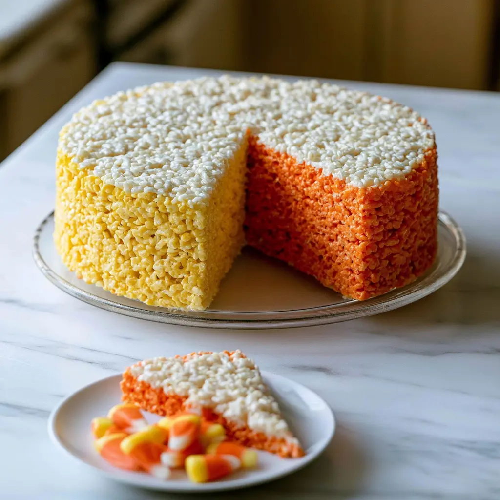 candy corn rice krispie treats - final presentation