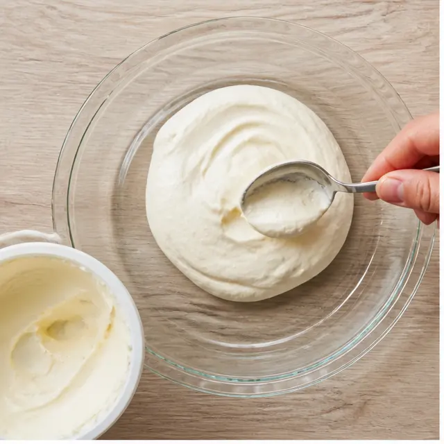 Step 1: Spread the no-bake cheesecake filling into an even layer