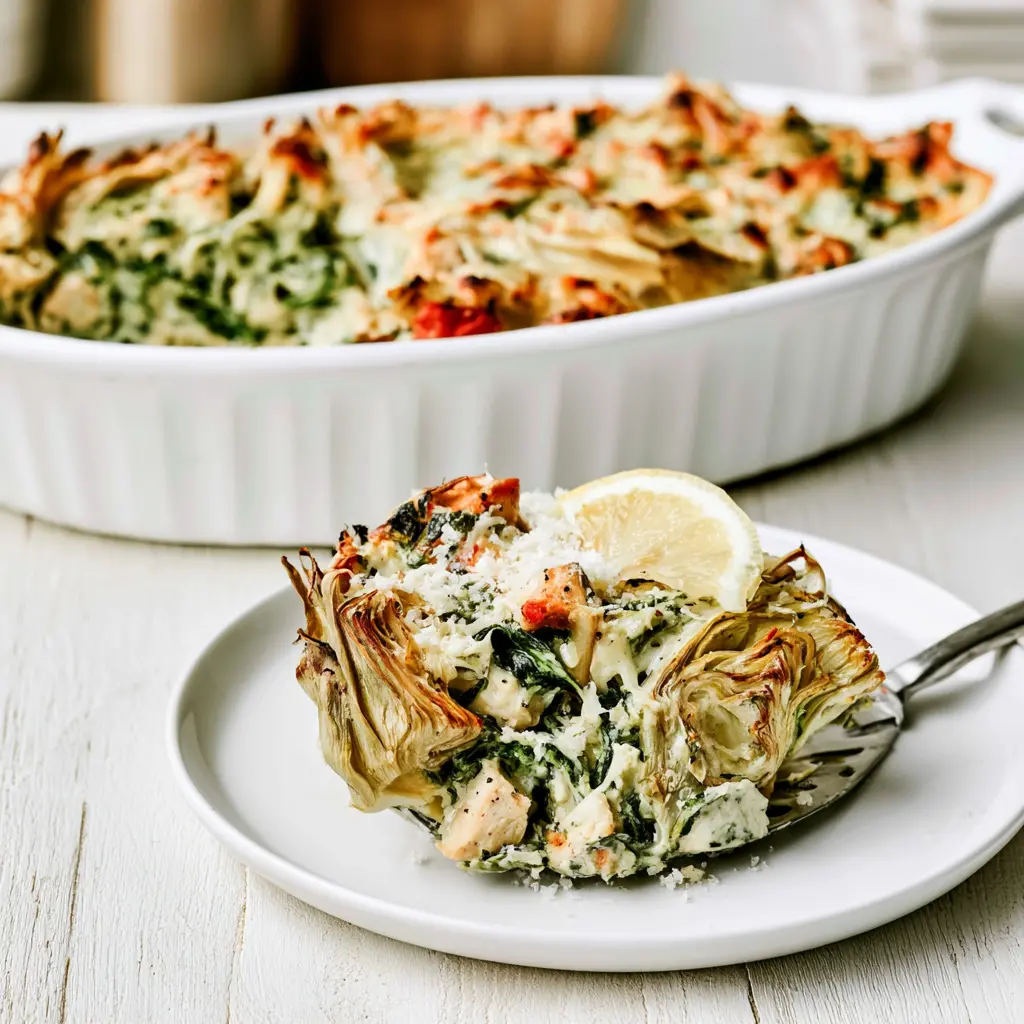 chicken and spinach casserole - final presentation
