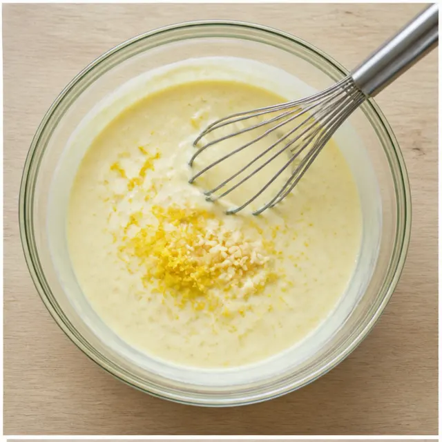 Step 2: Whisk together the lemon-garlic mayonnaise sauce
