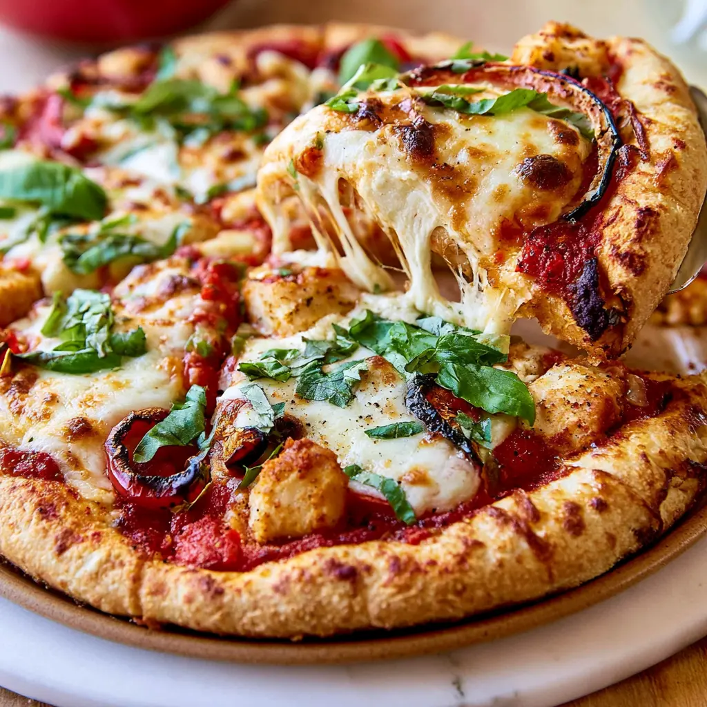 chicken margherita pizza - final presentation