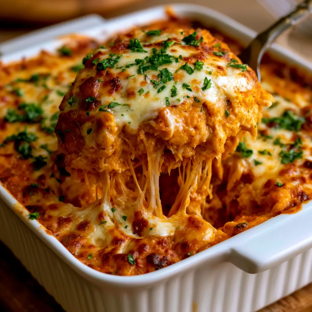 chicken parmesan casserole - final presentation