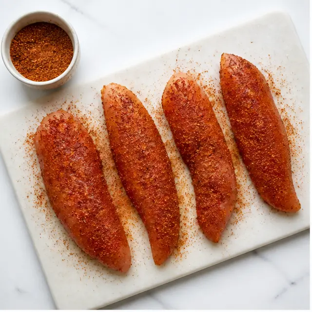 Step 1: Seasoning chicken with smoked paprika and cumin rub