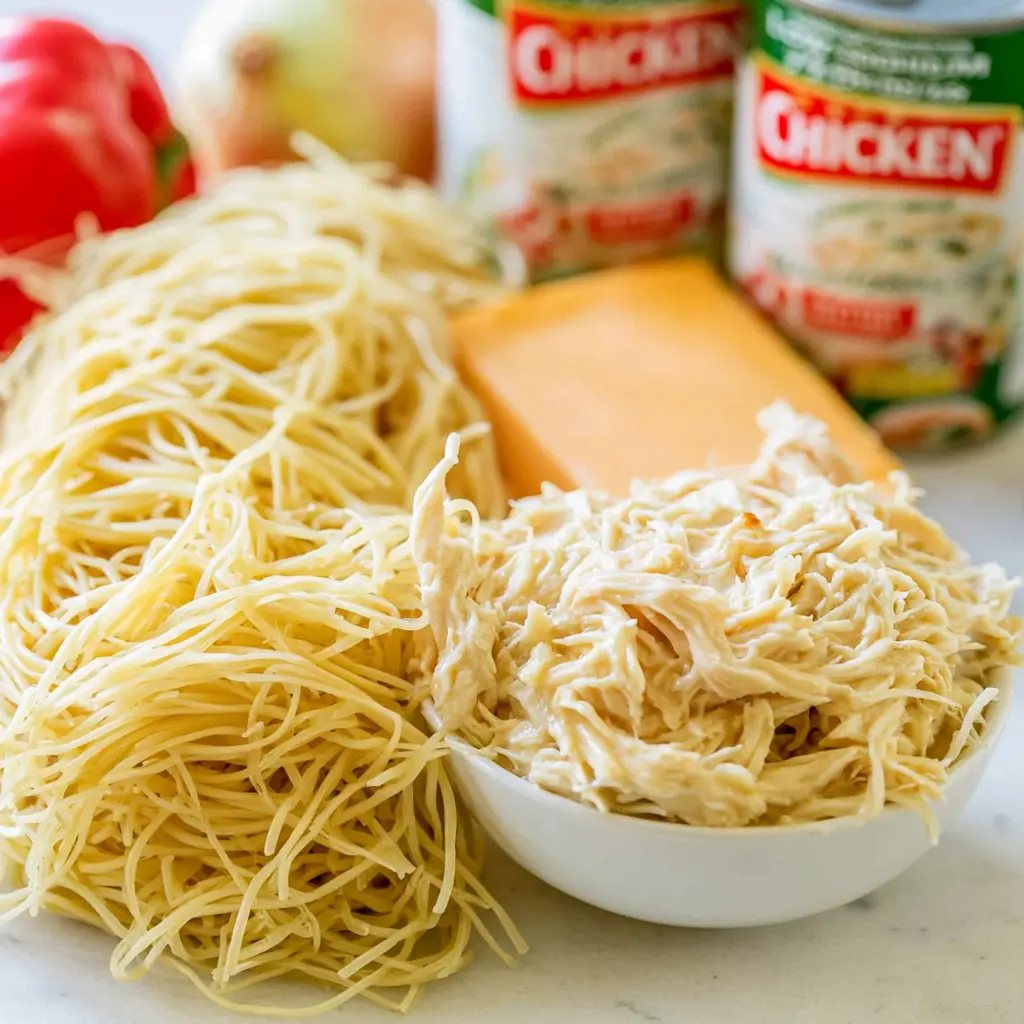 chicken spaghetti - main ingredients