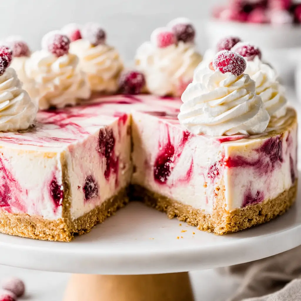 condensed milk cranberry cheesecake - final presentation