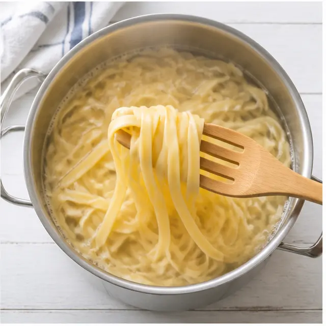 Step 1: Boil the fettuccine in salted water