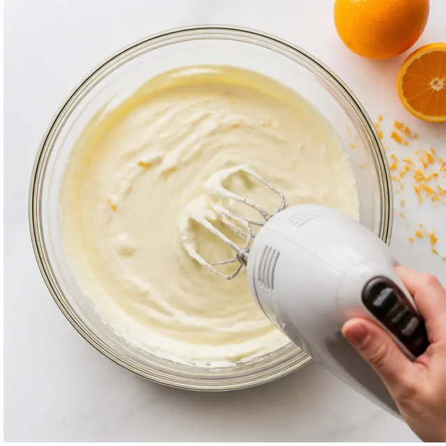 Step 2: Beating the cream cheese filling until silky smooth
