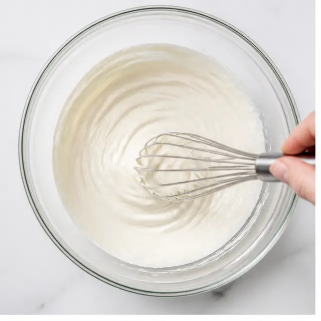 Step 1: Whisk the creamy base until smooth