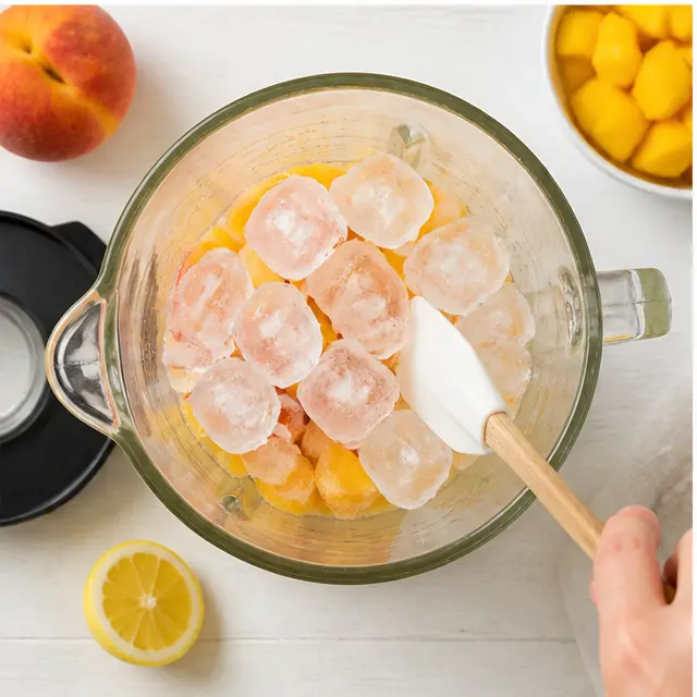 Step 3: Blending the mixture until thick and frosty