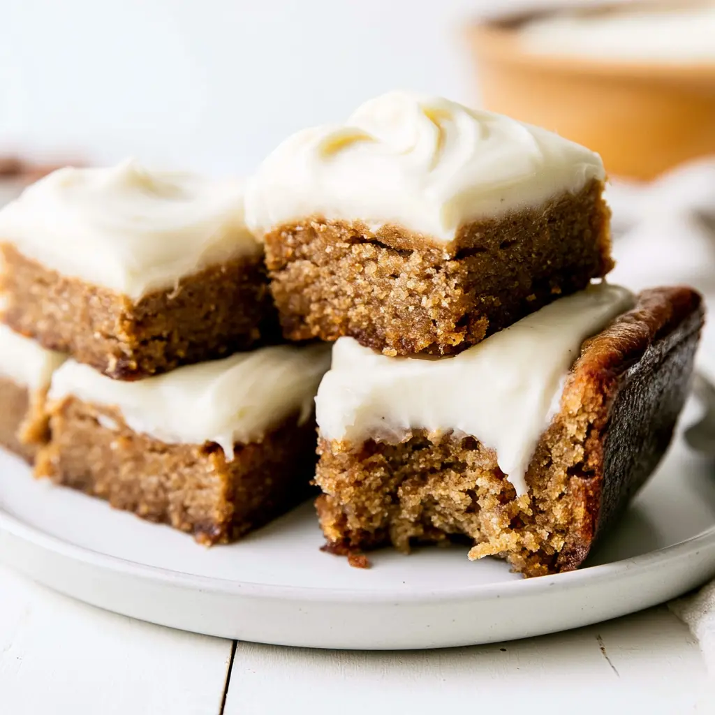 gingerbread cheesecake bars - final presentation