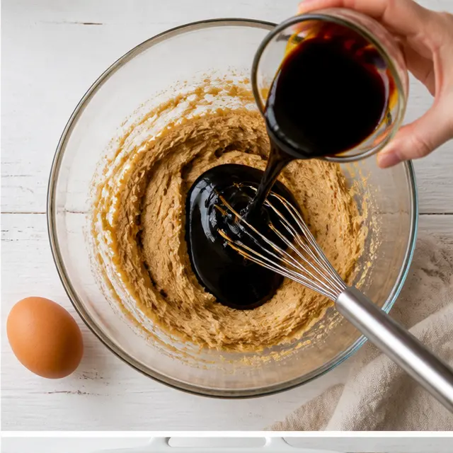 Mix in egg and molasses until fully combined