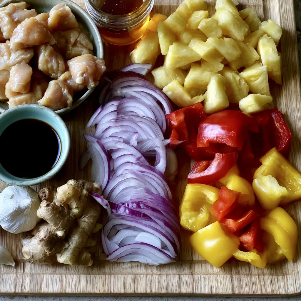 hawaiian chicken sheet pan - main ingredients