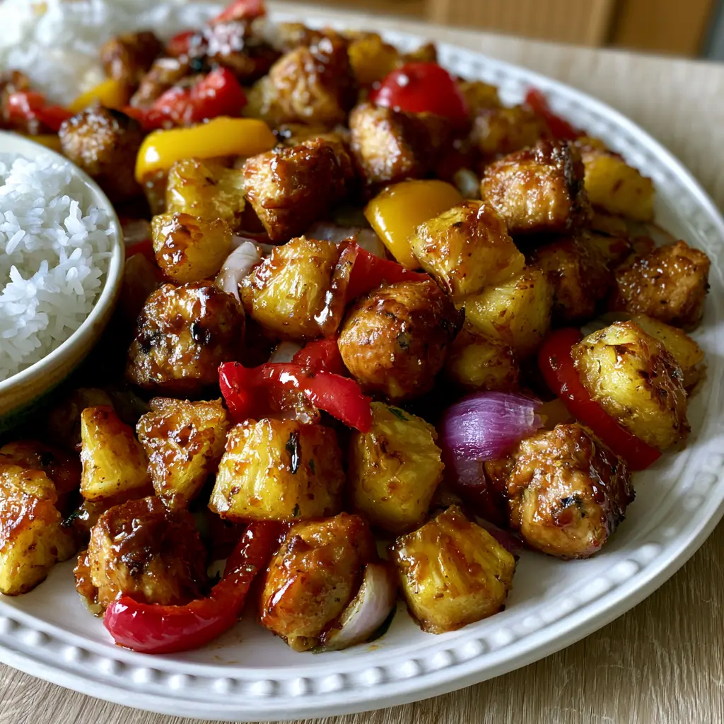 hawaiian chicken sheet pan - final presentation