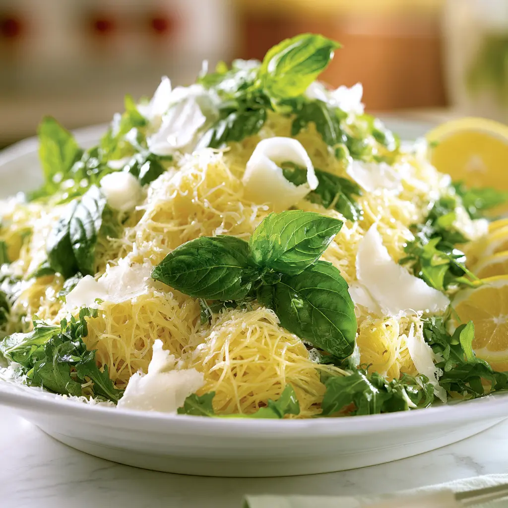 lemon capellini salad - final presentation