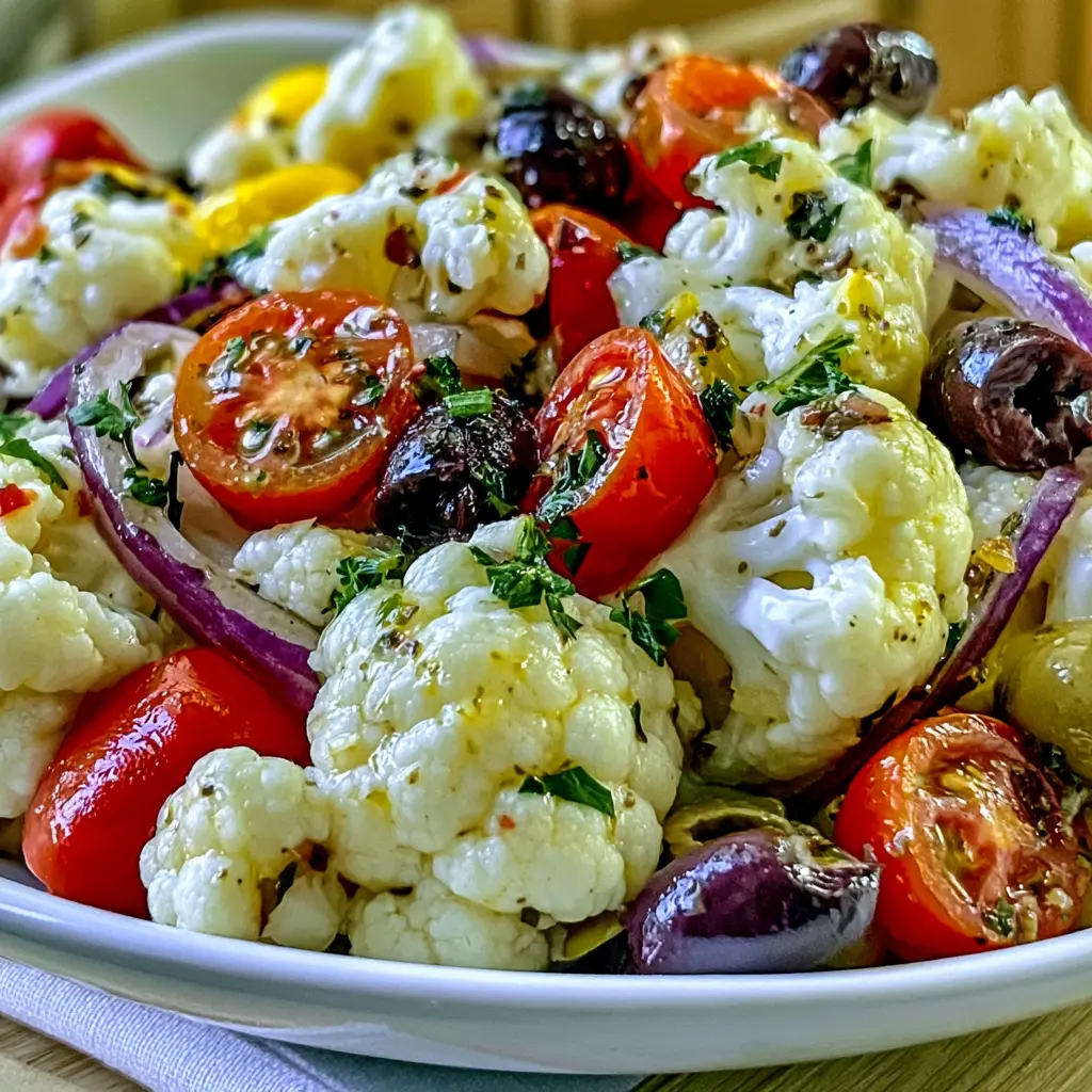 marinated cauliflower salad - final presentation