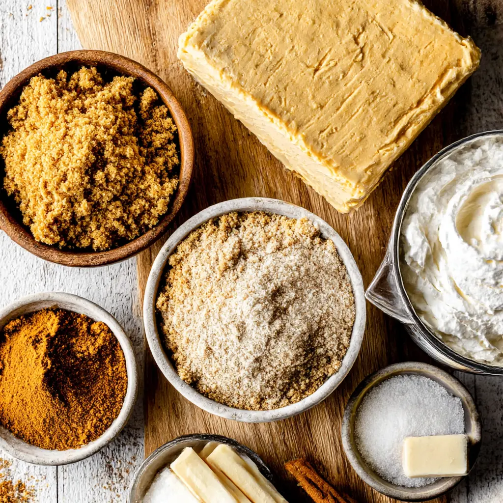 nobake pumpkin cheesecake bars - main ingredients
