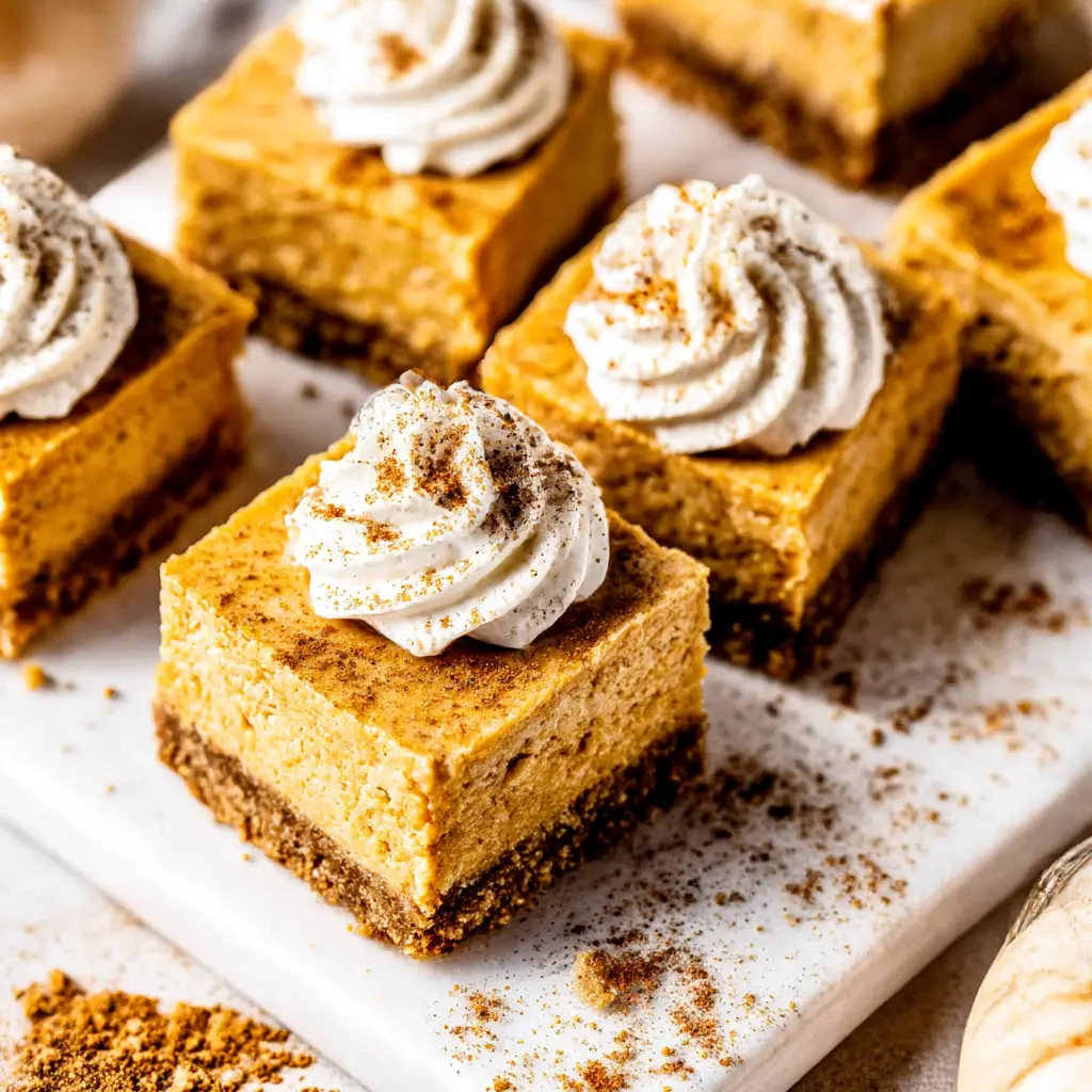 nobake pumpkin cheesecake bars - final presentation
