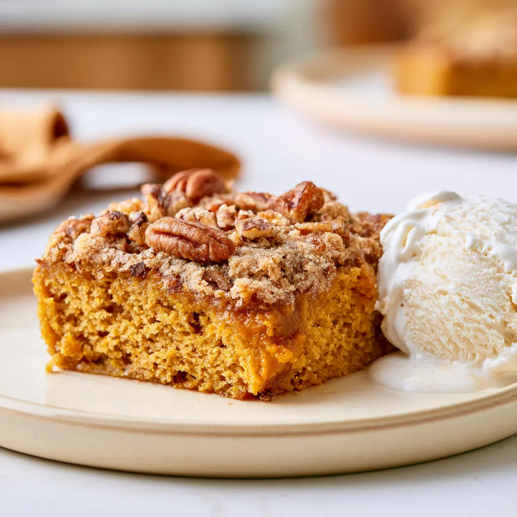 pumpkin dump cake - final presentation