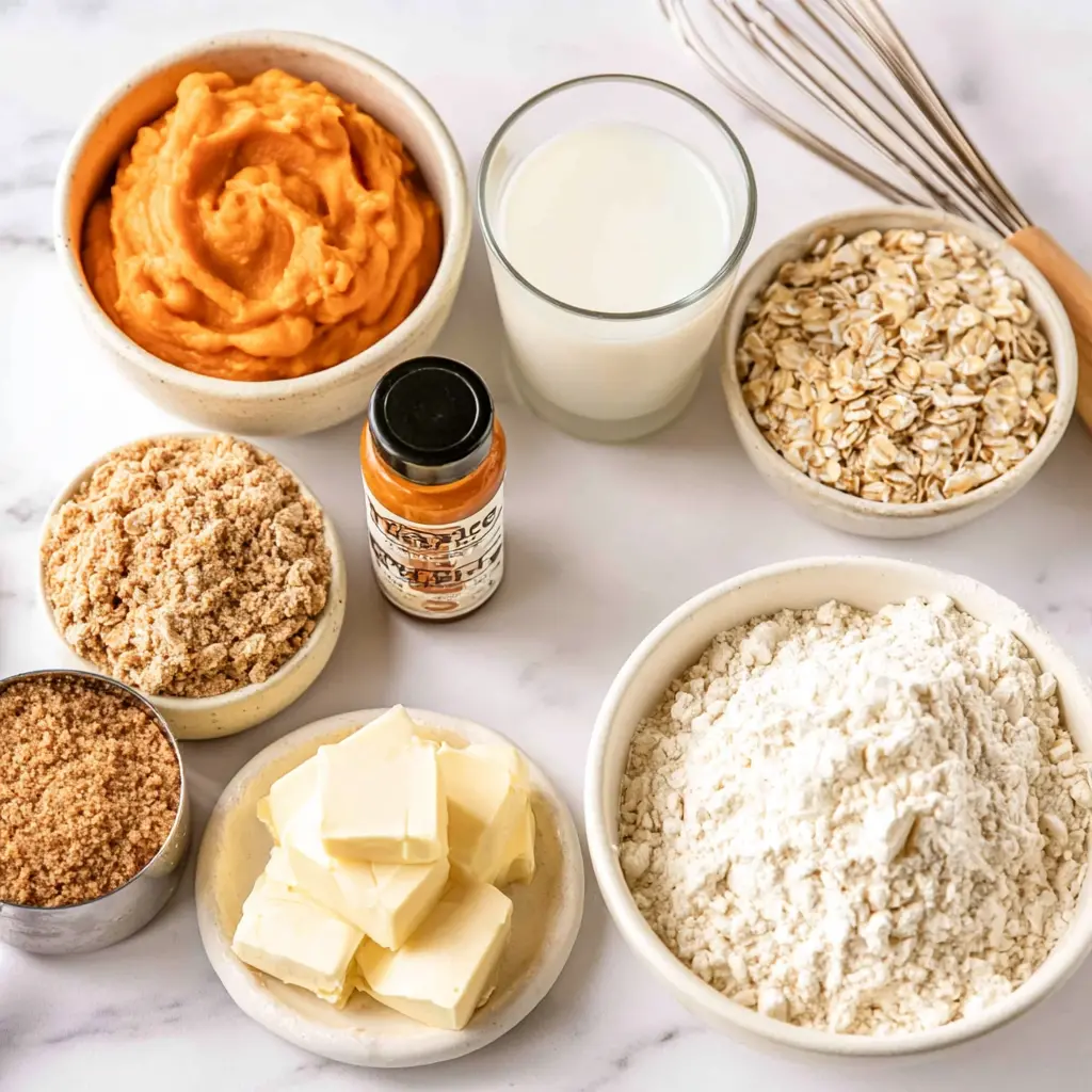pumpkin oatmeal cookies - main ingredients