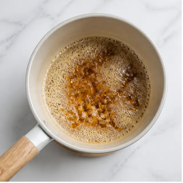 Browning butter until foamy and golden with nutty brown flecks