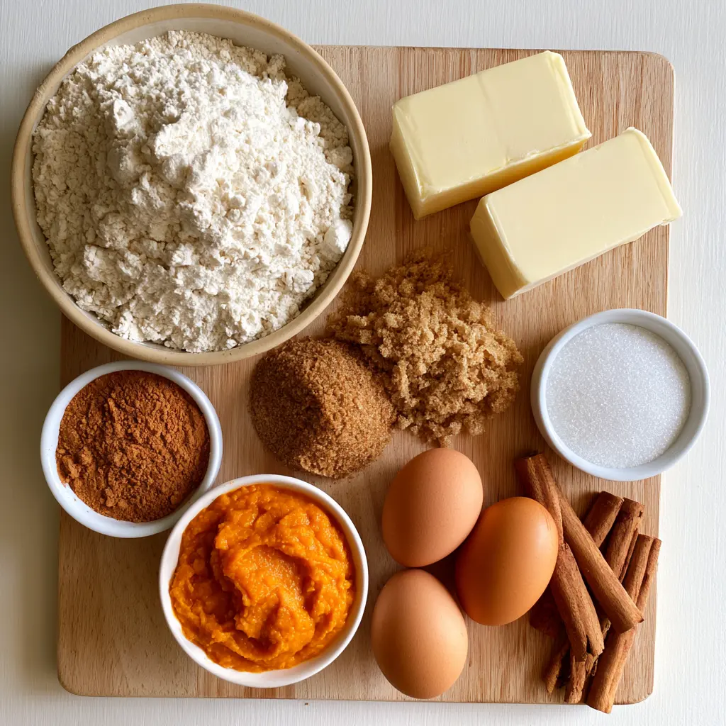 pumpkin snickerdoodle cookies - main ingredients