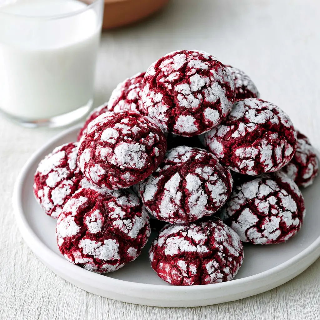 red velvet crinkle cookies - final presentation