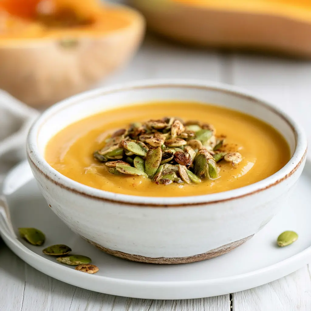 roasted butternut squash apple soup - final presentation