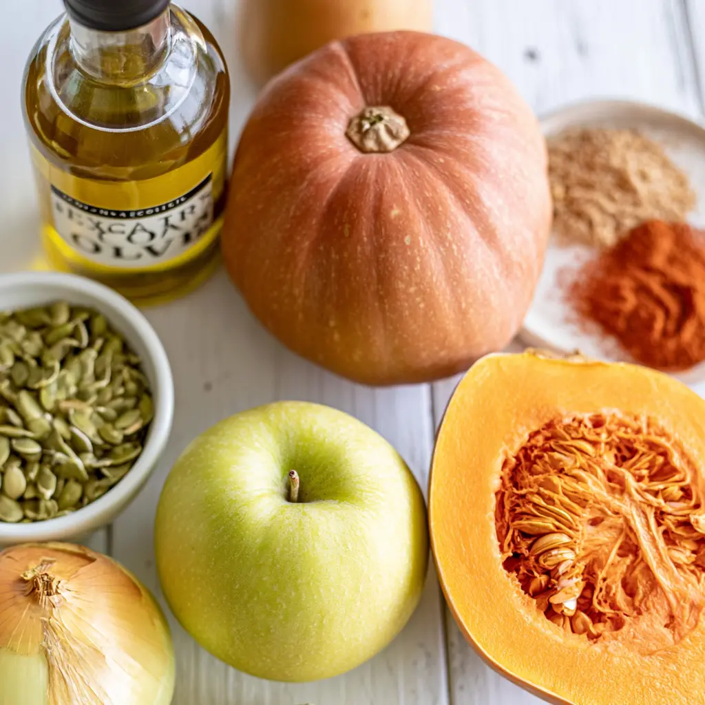 roasted butternut squash apple soup - main ingredients