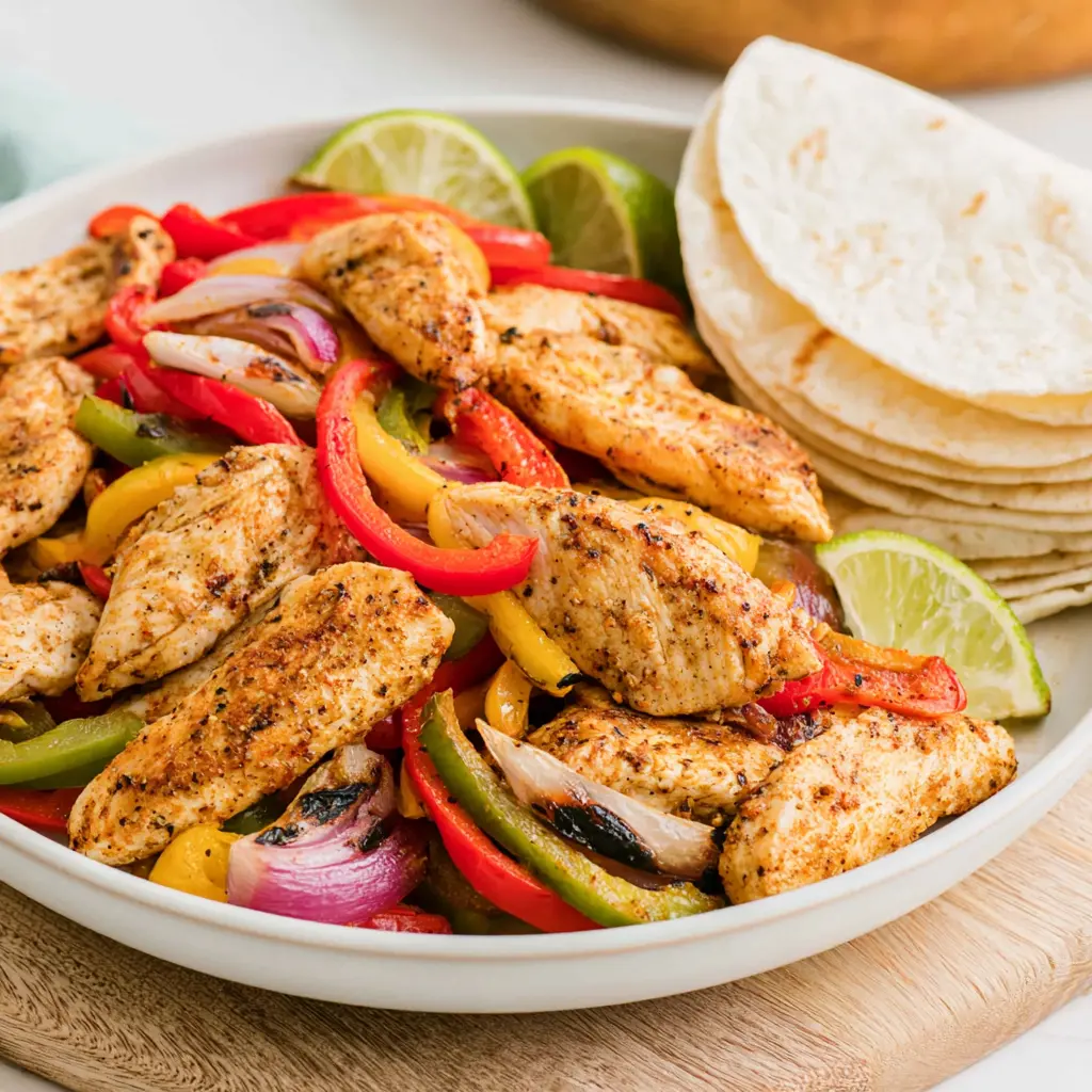 sheet pan chicken fajitas - final presentation