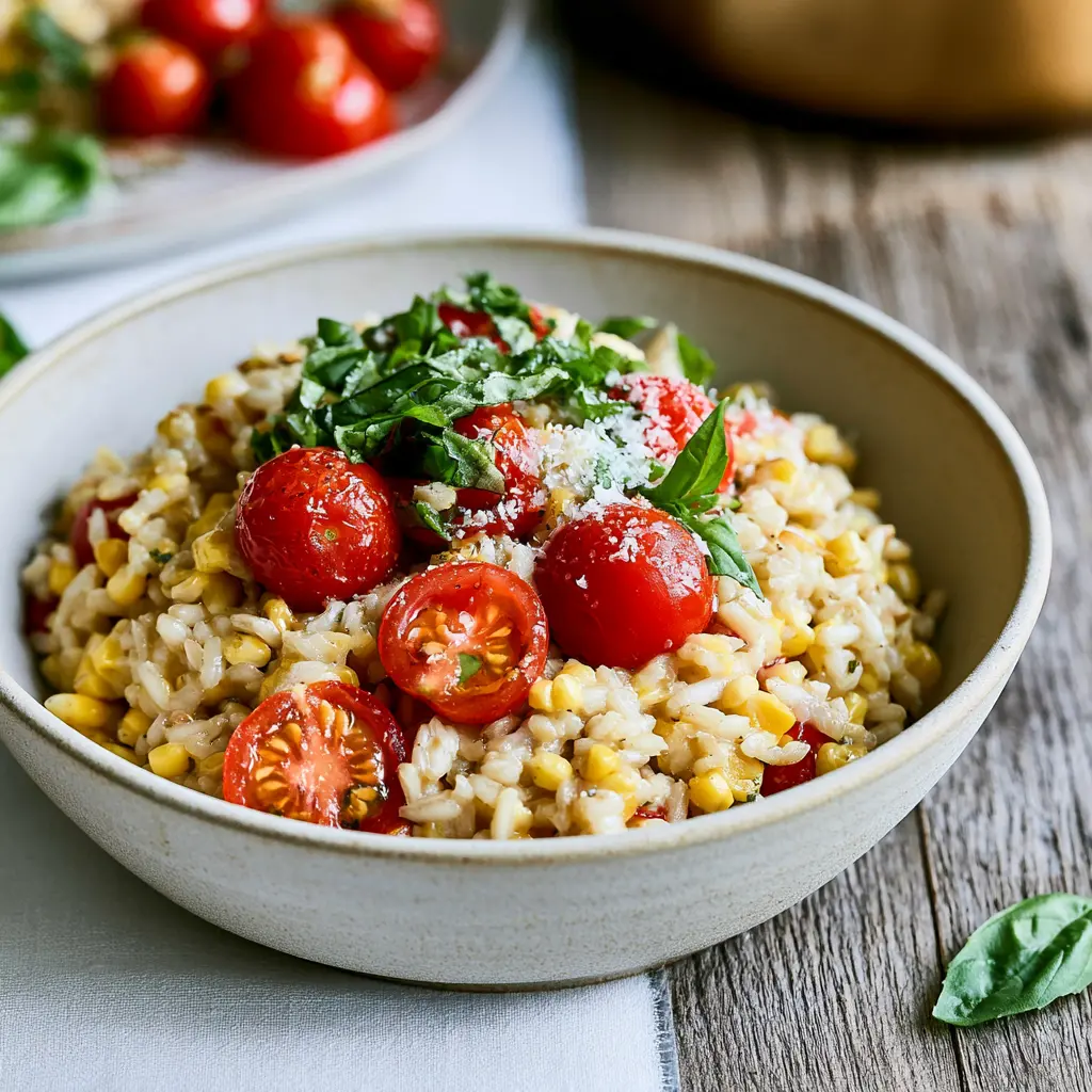 sweet corn risotto - final presentation