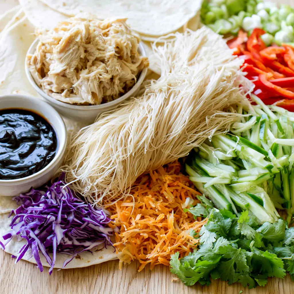 teriyaki chicken wrap - main ingredients