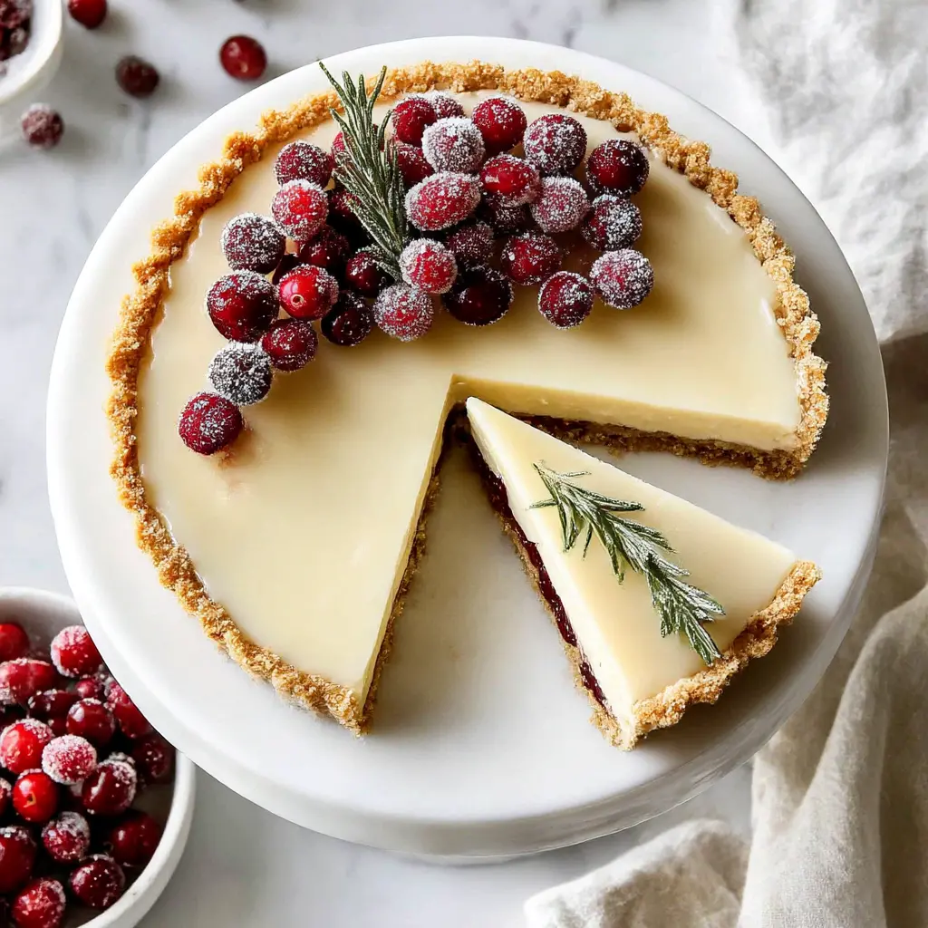 white chocolate cranberry tart - final presentation
