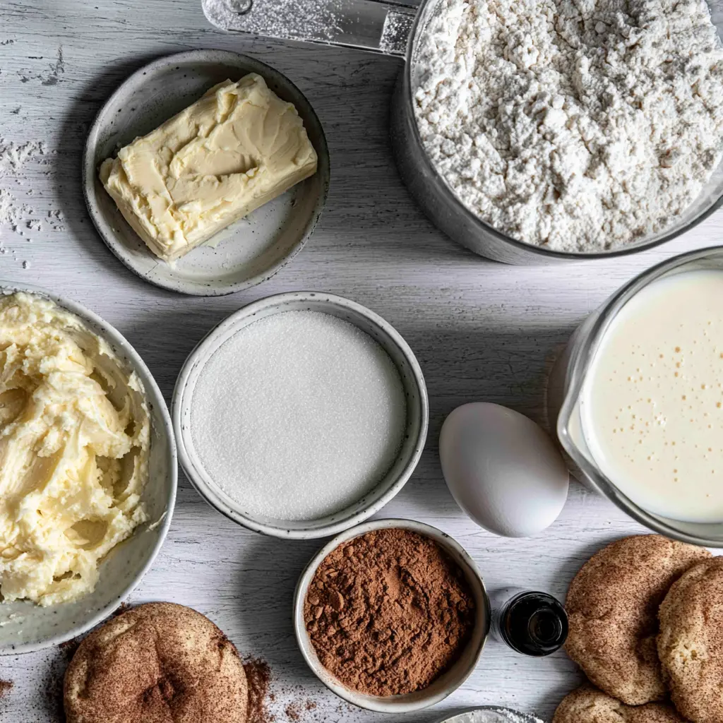 eggnog snickerdoodle cookies - main ingredients