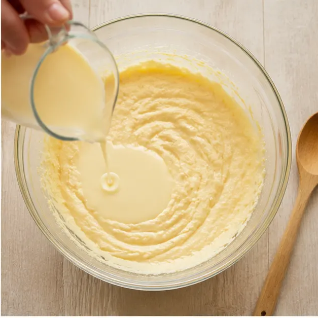 Mix in egg, eggnog, and rum extract until fully blended