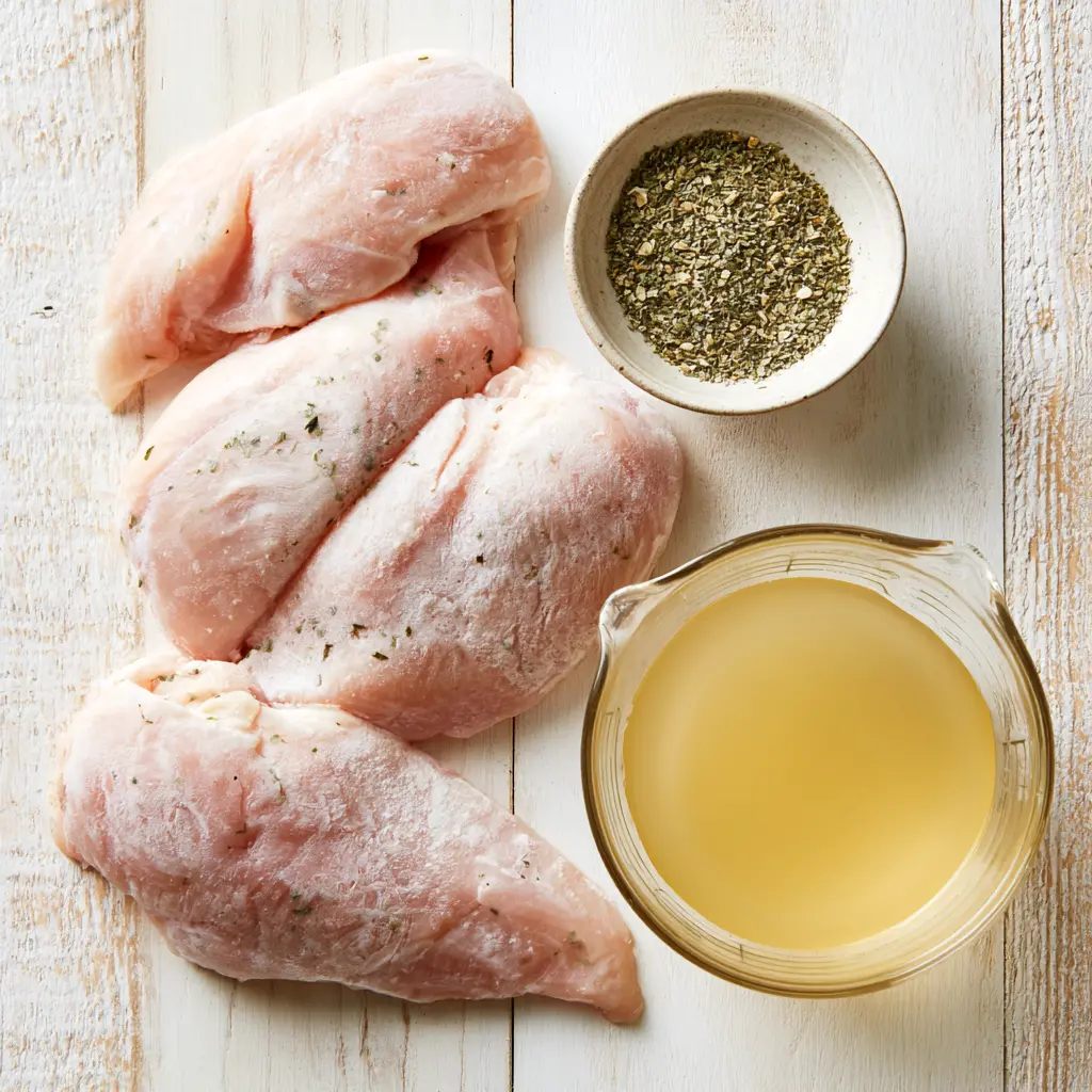 instant pot frozen garlic herb chicken breasts - main ingredients