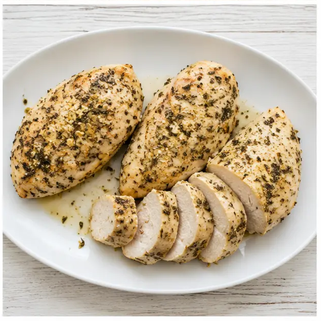 Rest cooked fillets then slice to reveal juicy tender interior