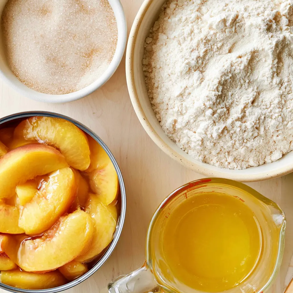 peach cobbler - main ingredients
